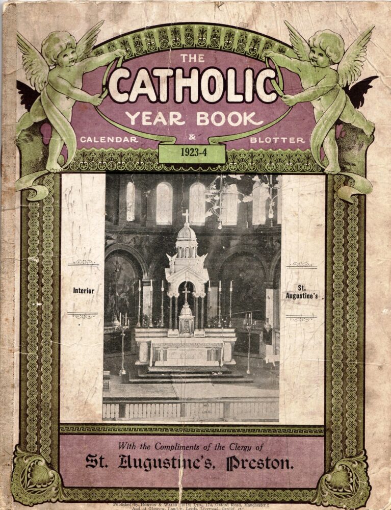 St Augustine’s Altar Cover of 1923-24 calendar. 